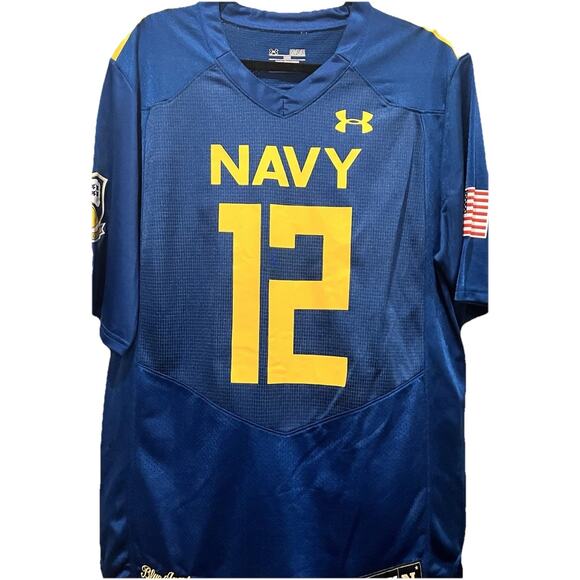 Navy Blue Angels Jersey NCAA College Football Under Armour Size M Medium - Picture 1 of 13